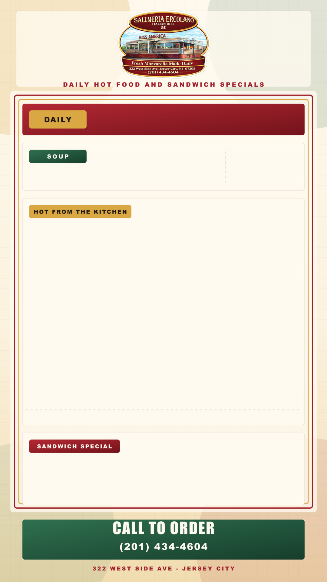 Daily specials story preview